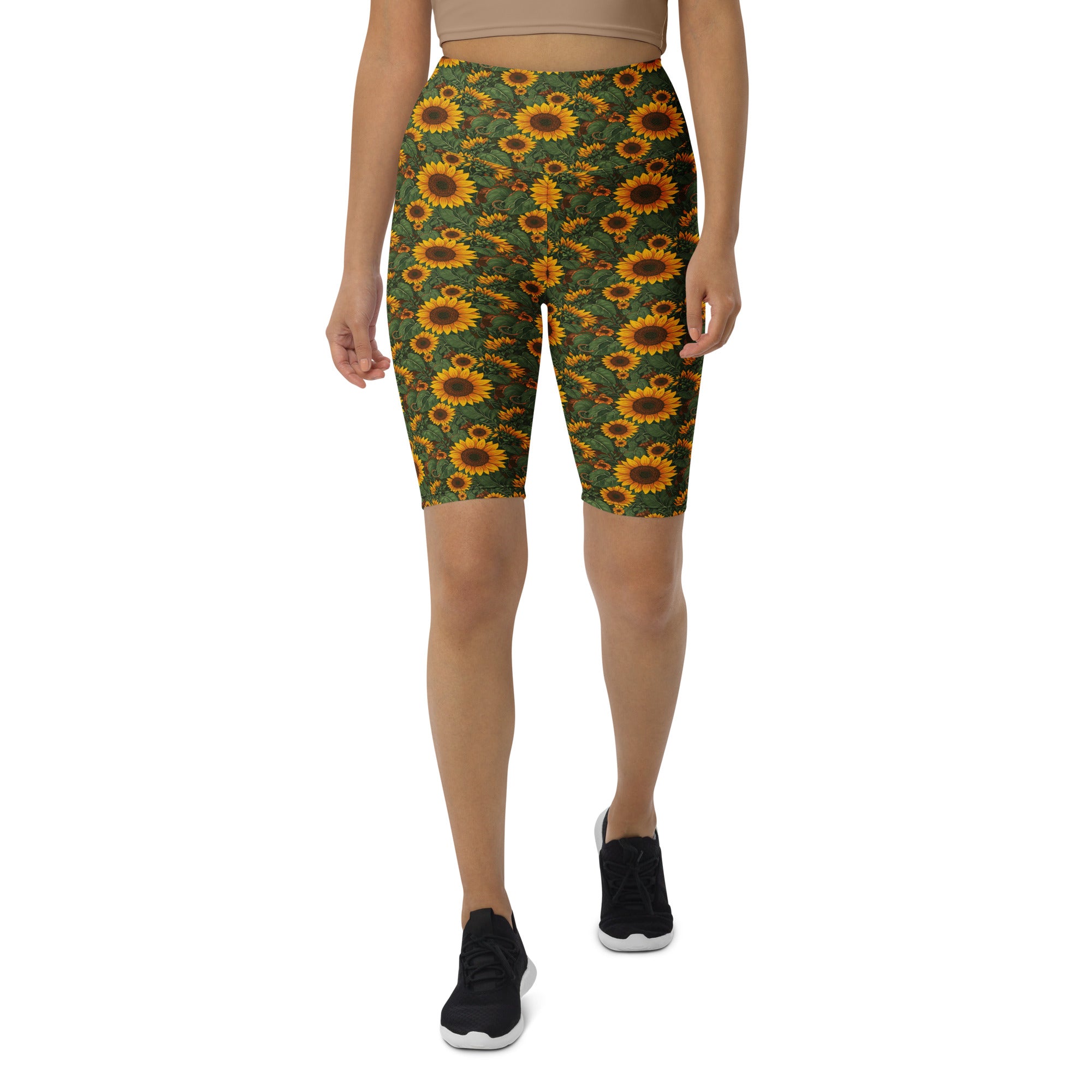 Sunflower Cross Bike Shorts | GearBunch