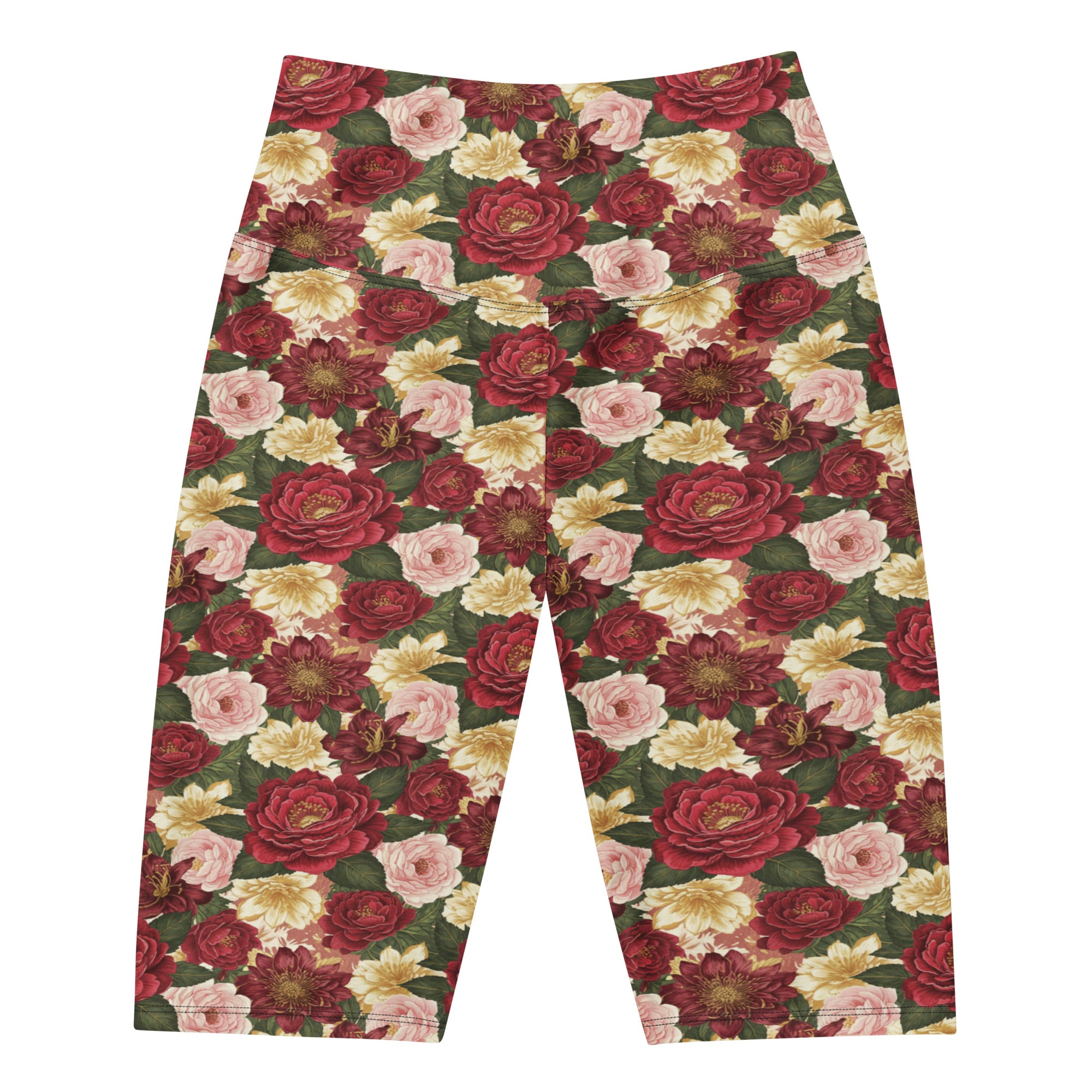 Women's floral Proverbs 31 printed bike shorts front view