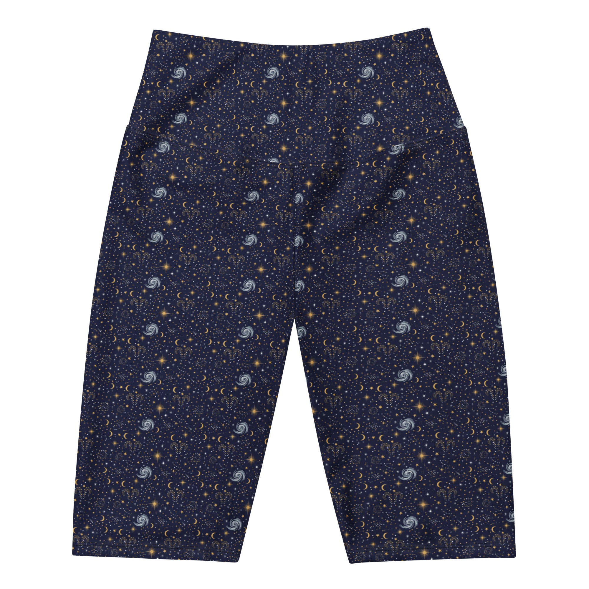 Women's aries celestial print bike shorts front view