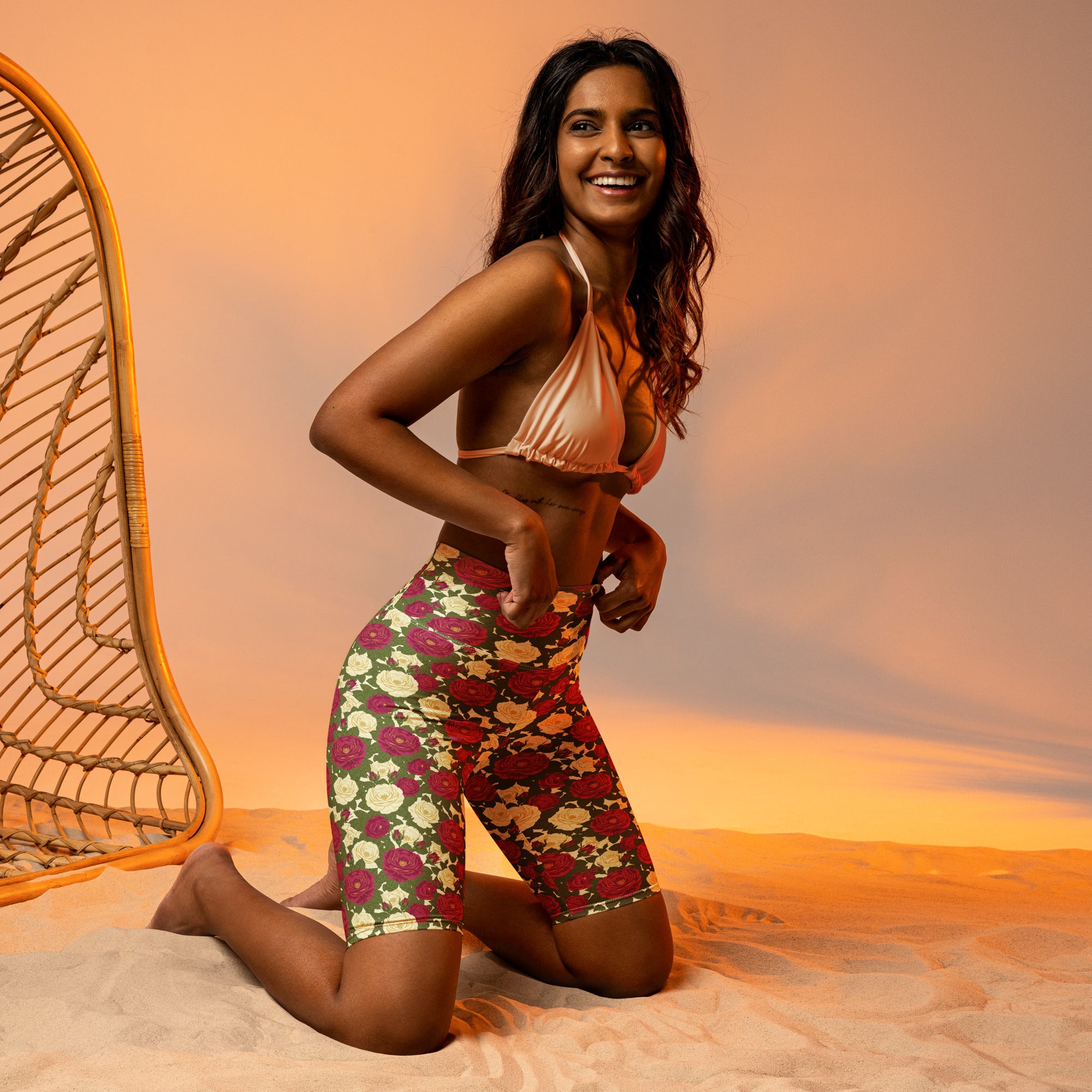 Taurus Rose Botanical Bike Shorts | GearBunch