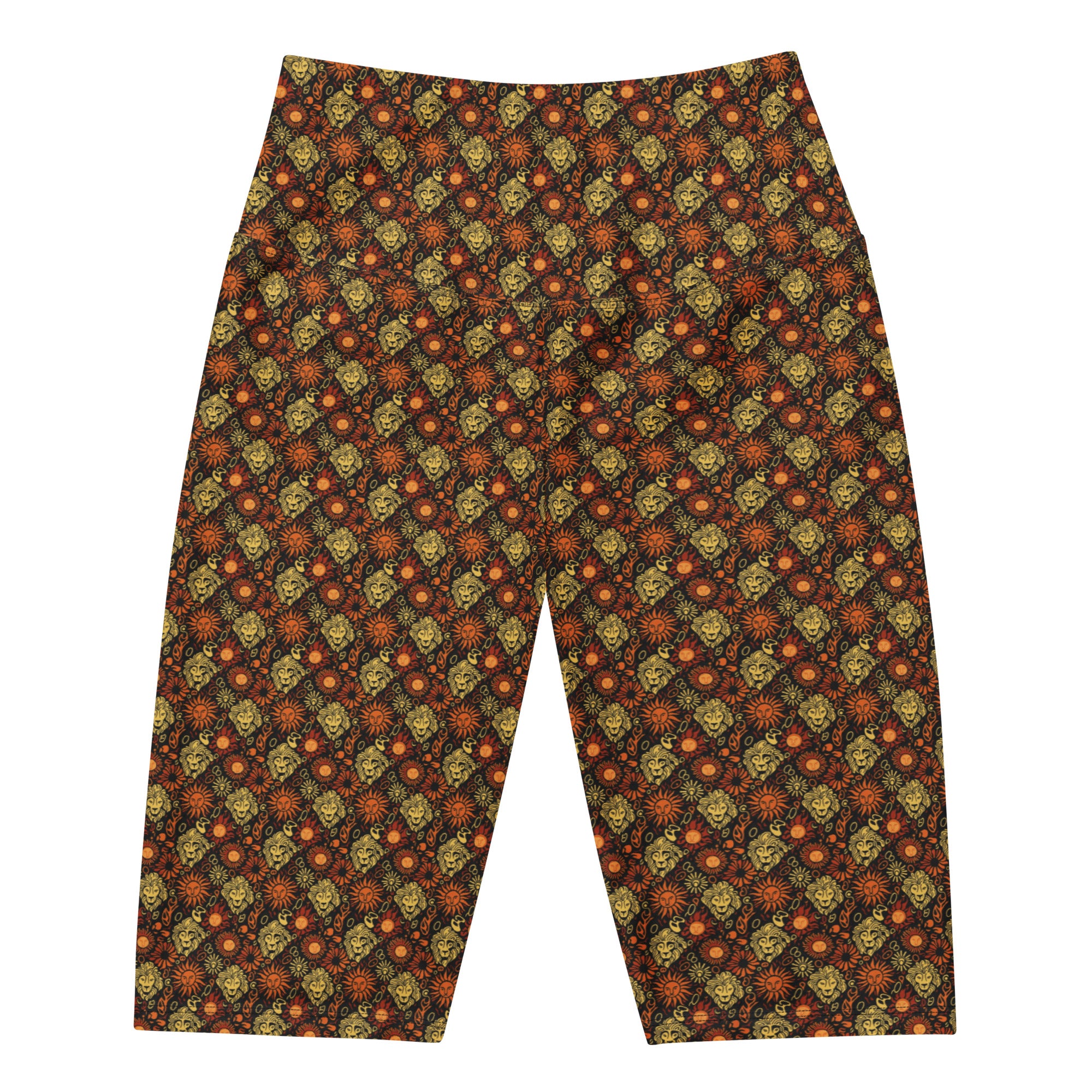 Women's leo sun mane printed bike shorts front view