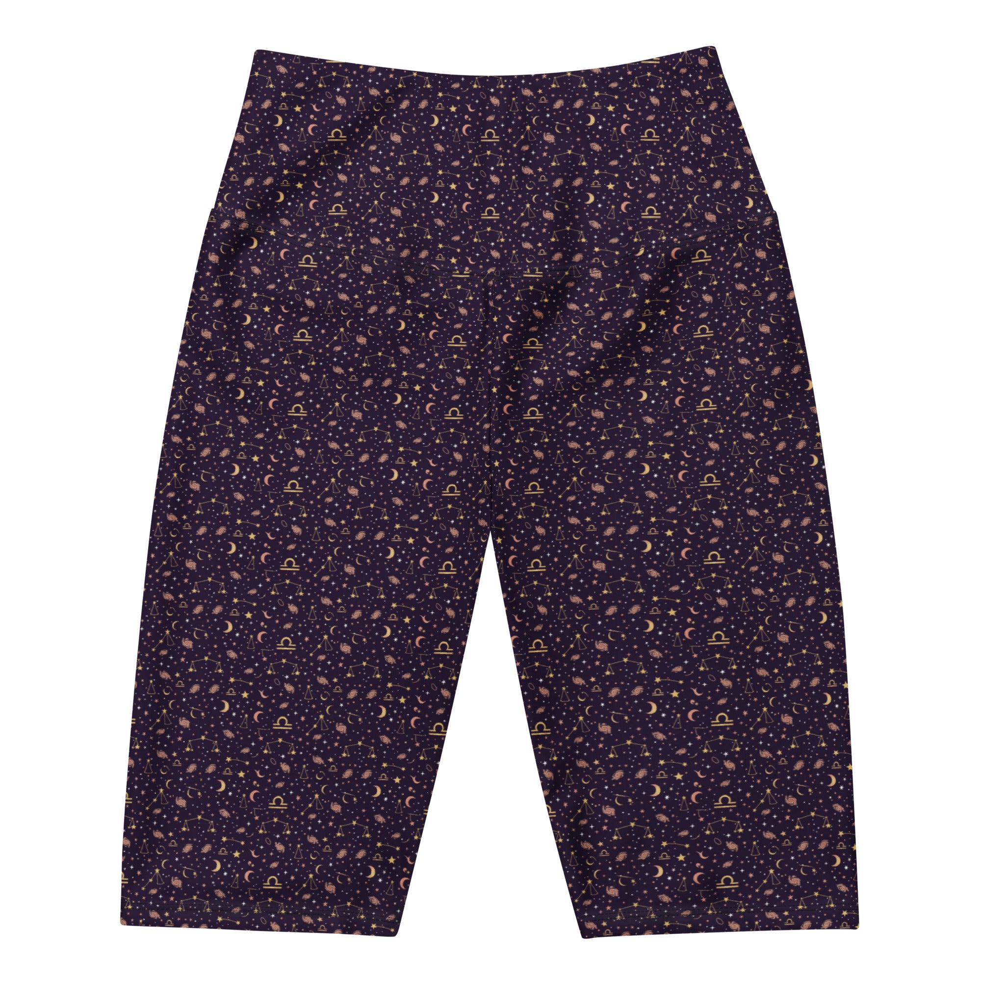 Women's libra celestial print bike shorts front view