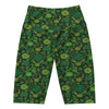 Women's emerald paillette jungle bike shorts front view