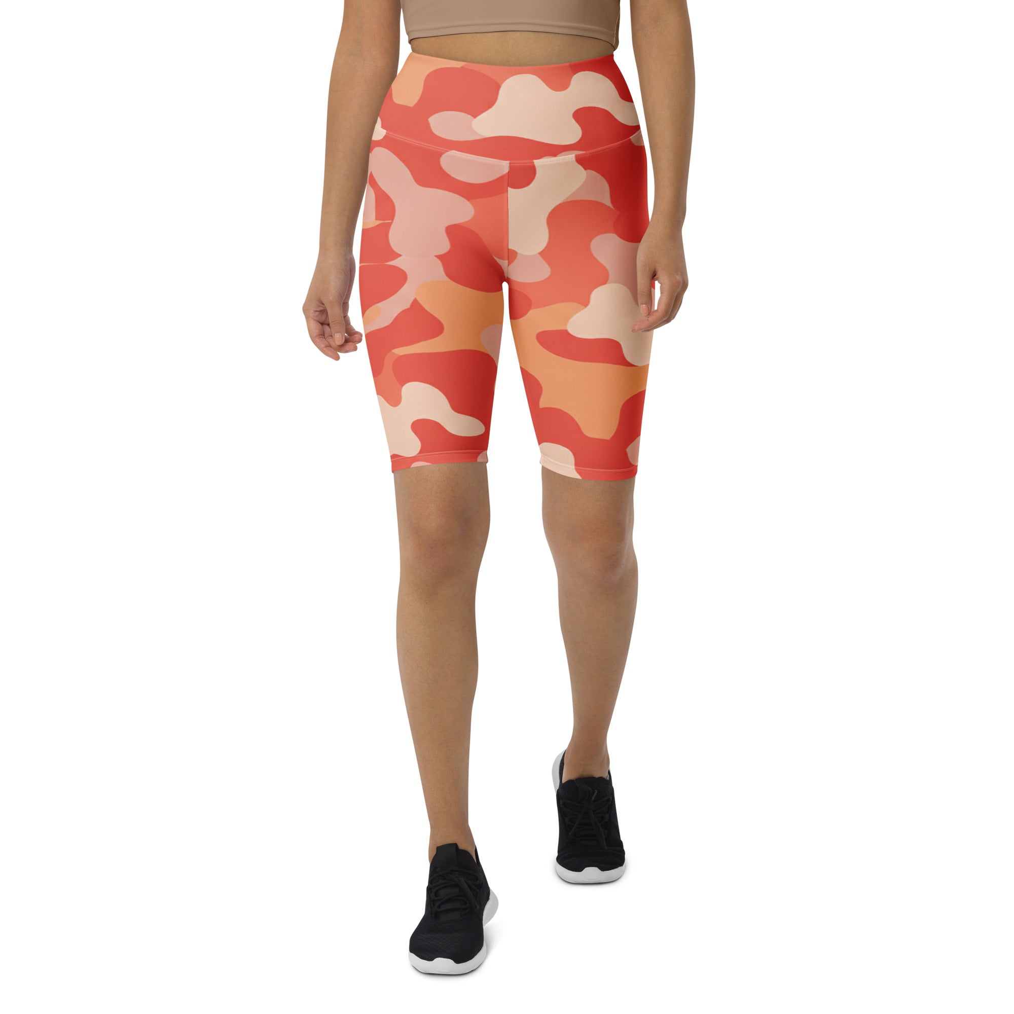 Coral Sunset Camo Bike Shorts | GearBunch