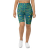 Women's zellige peacock bike shorts front view