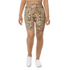 Women's blush gold patterned bike shorts front view