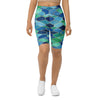 Women's ocean blues printed bike shorts front view