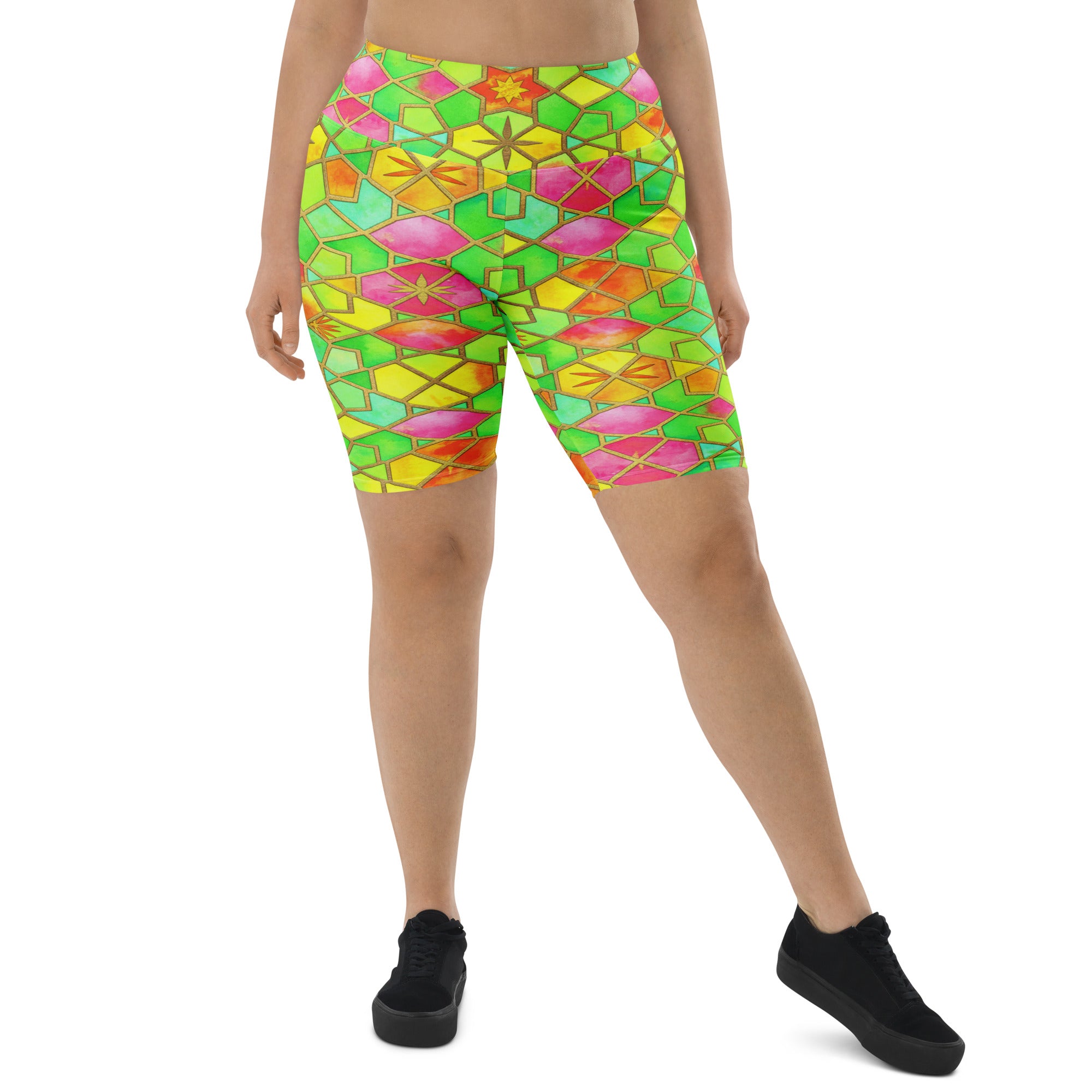 Arabic Watercolour Tropical Punch Bike Shorts | GearBunch