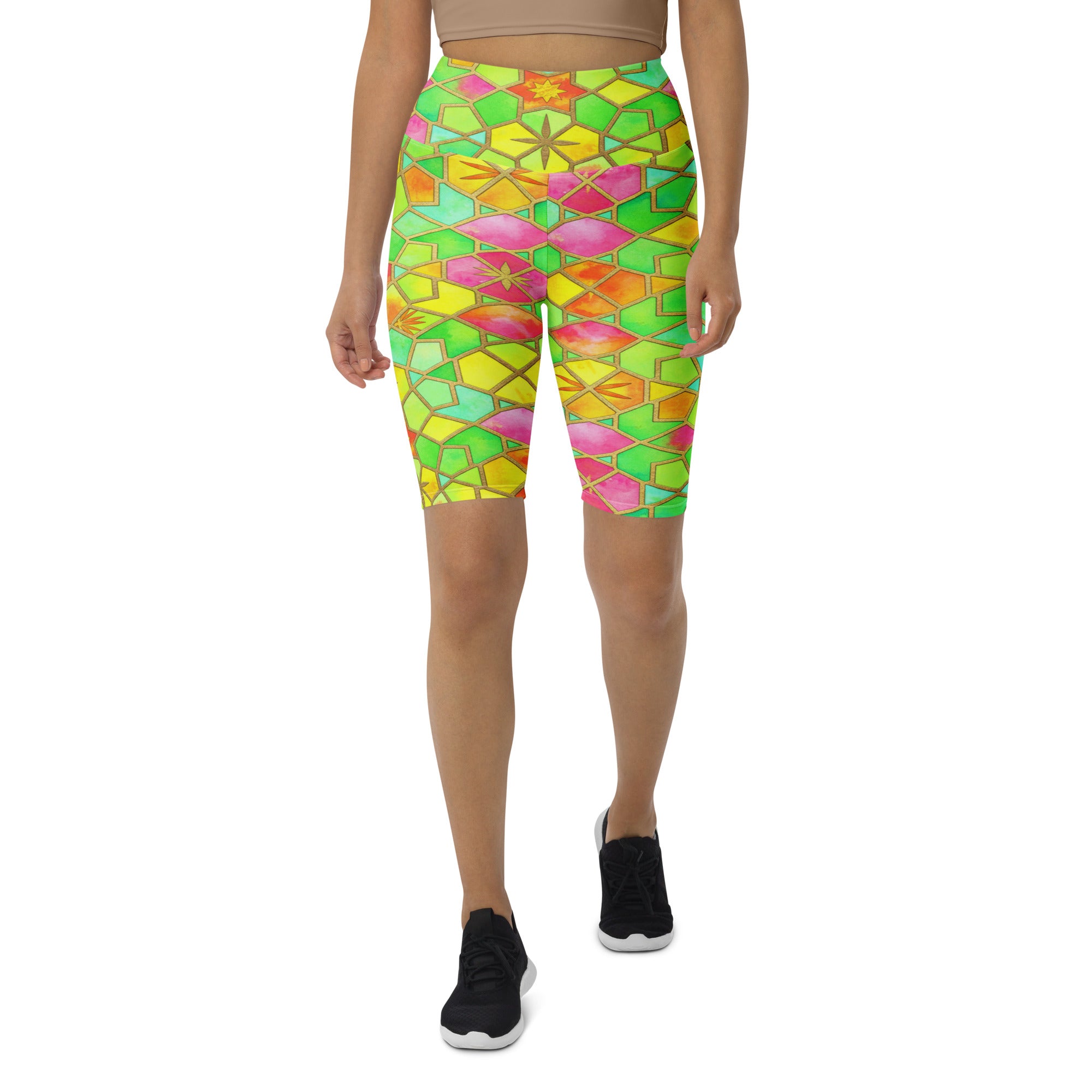 Arabic Watercolour Tropical Punch Bike Shorts | GearBunch