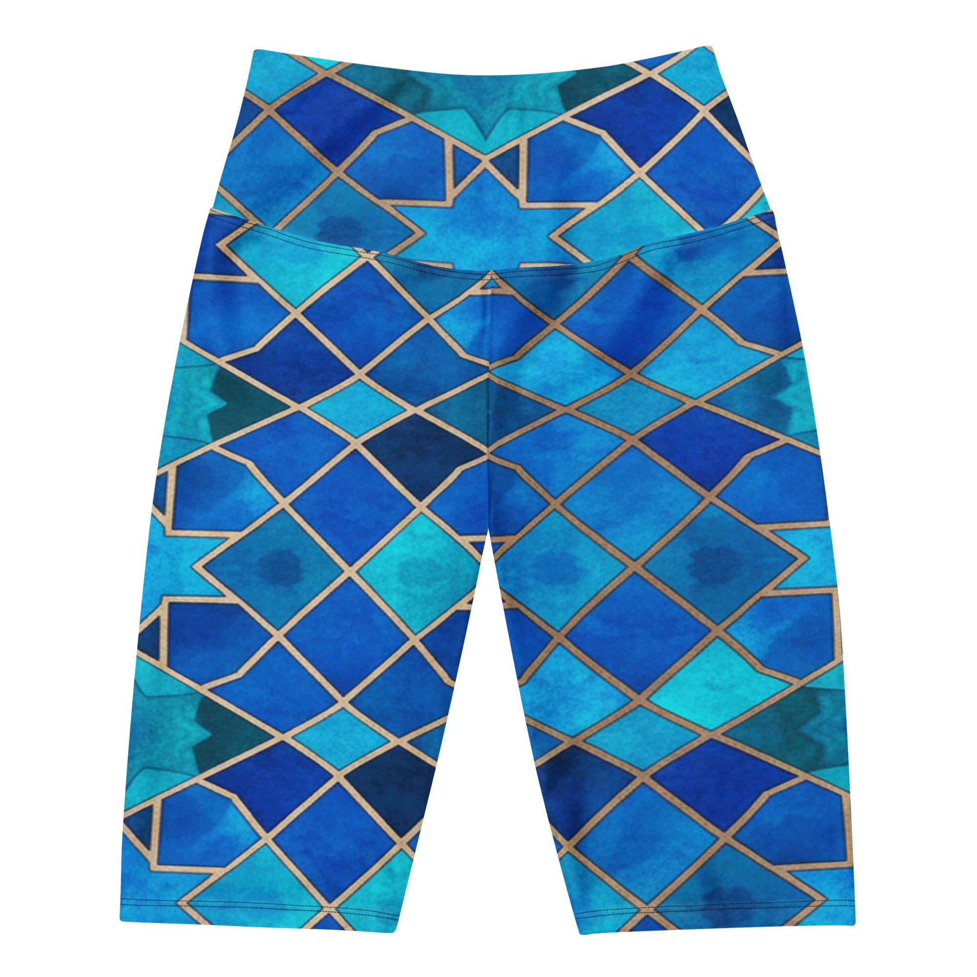 Women's watercolour print bike shorts front view