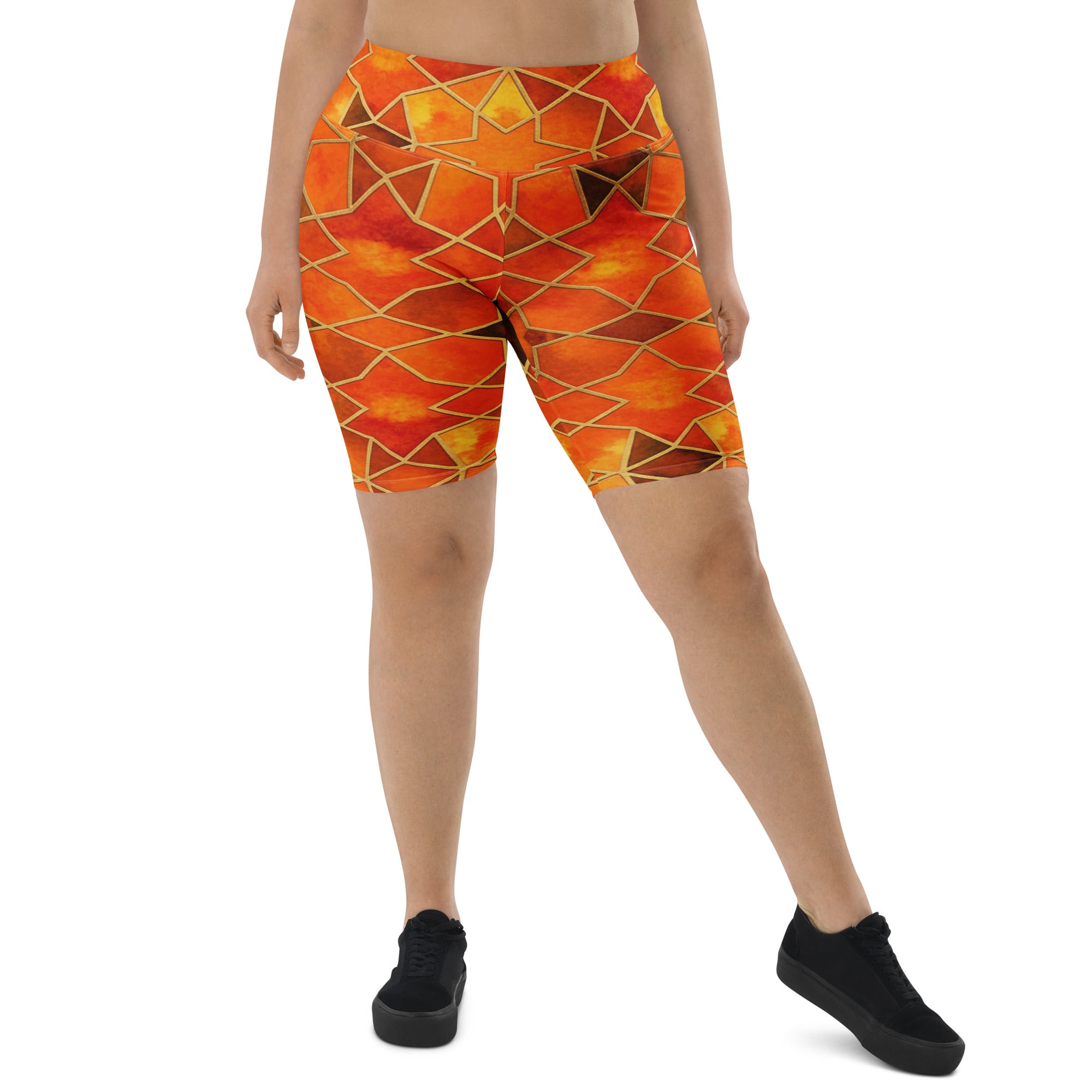 Arabic Watercolour Autumn Spice Bike Shorts | GearBunch