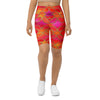 Women's fire opal arabic printed bike shorts front view