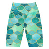 Women's watercolour lagoon bike shorts front view