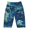 Women's liquid marble ocean current bike shorts front view