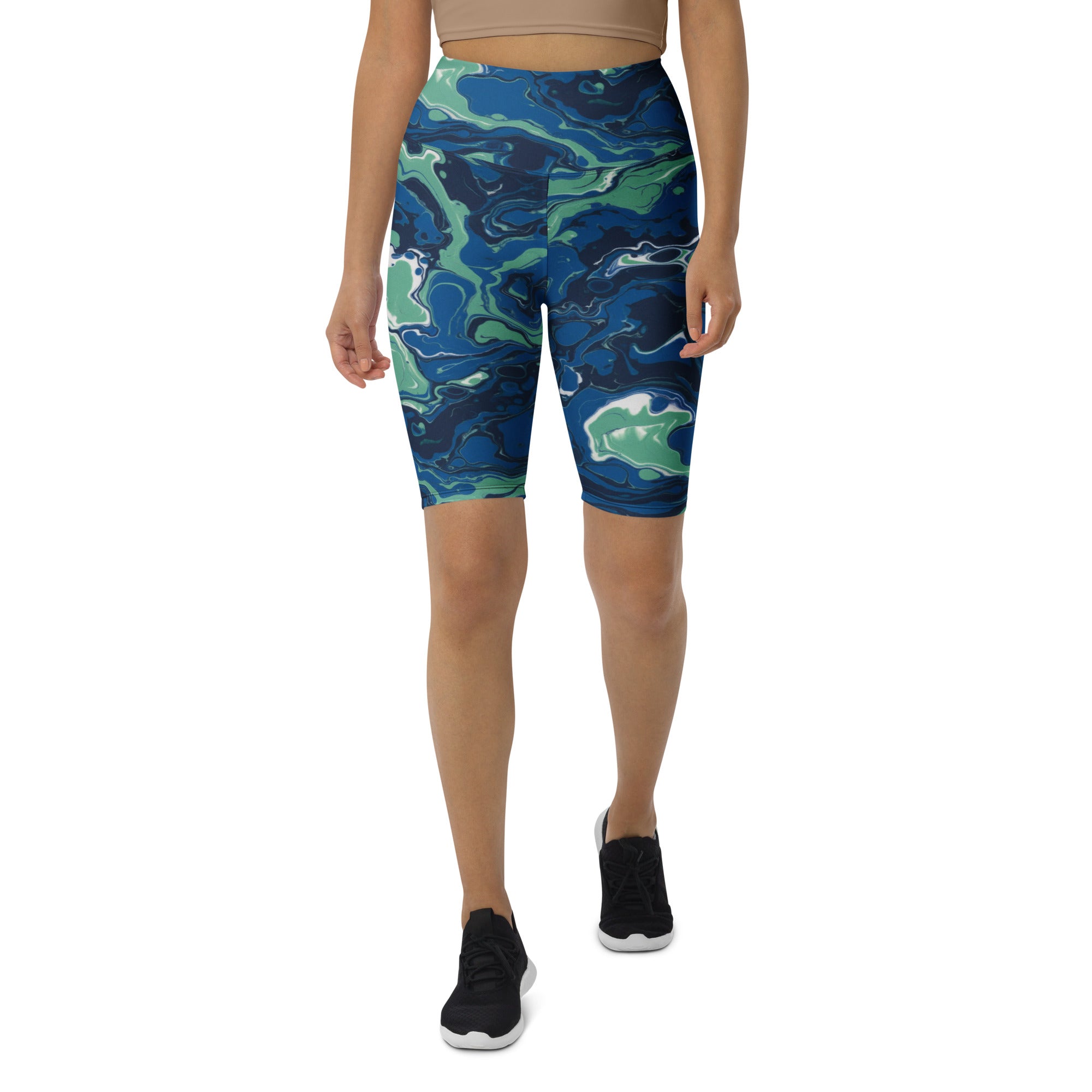 Liquid Marble Ocean Current Bike Shorts | GearBunch