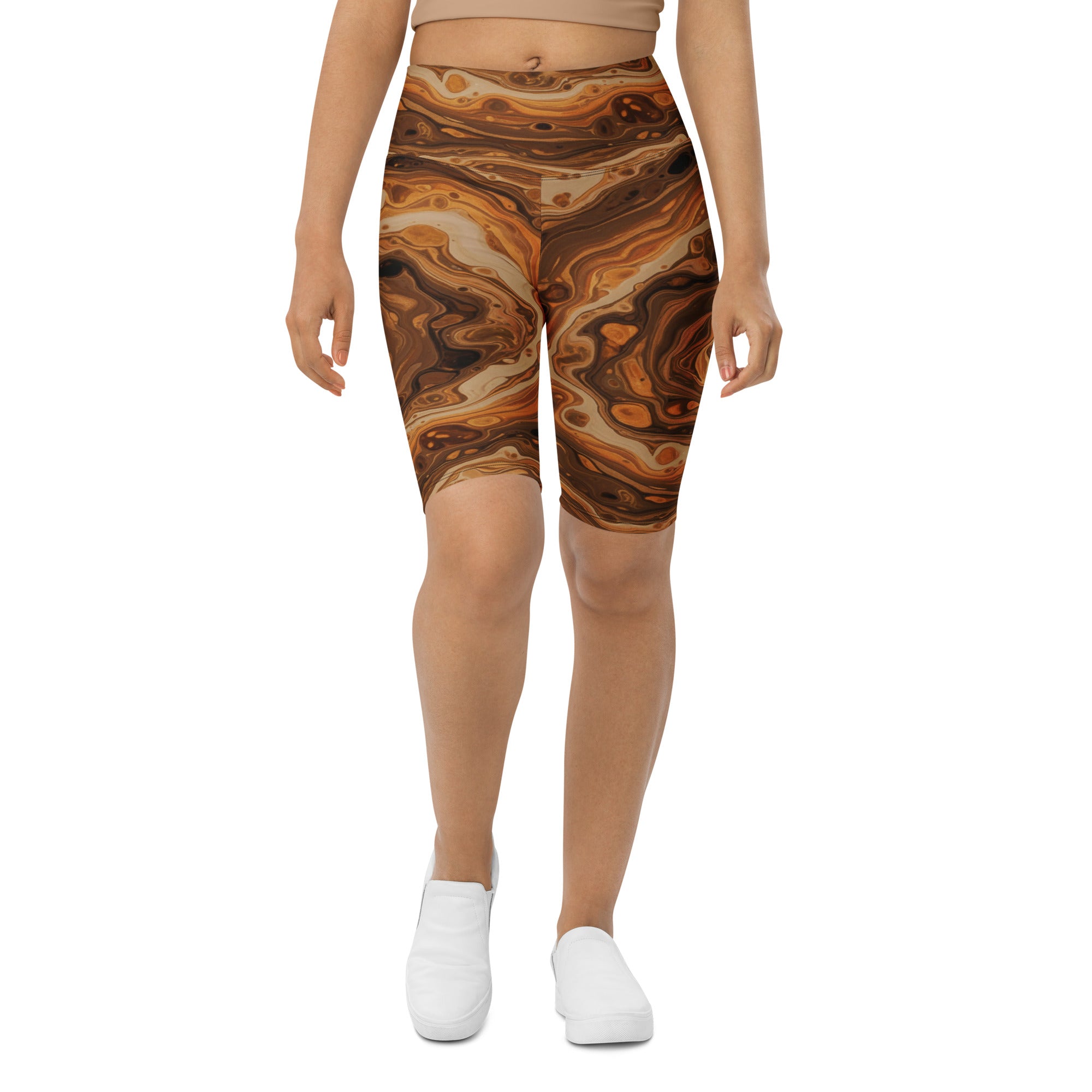 Liquid Marble Earth Agate Bike Shorts | GearBunch