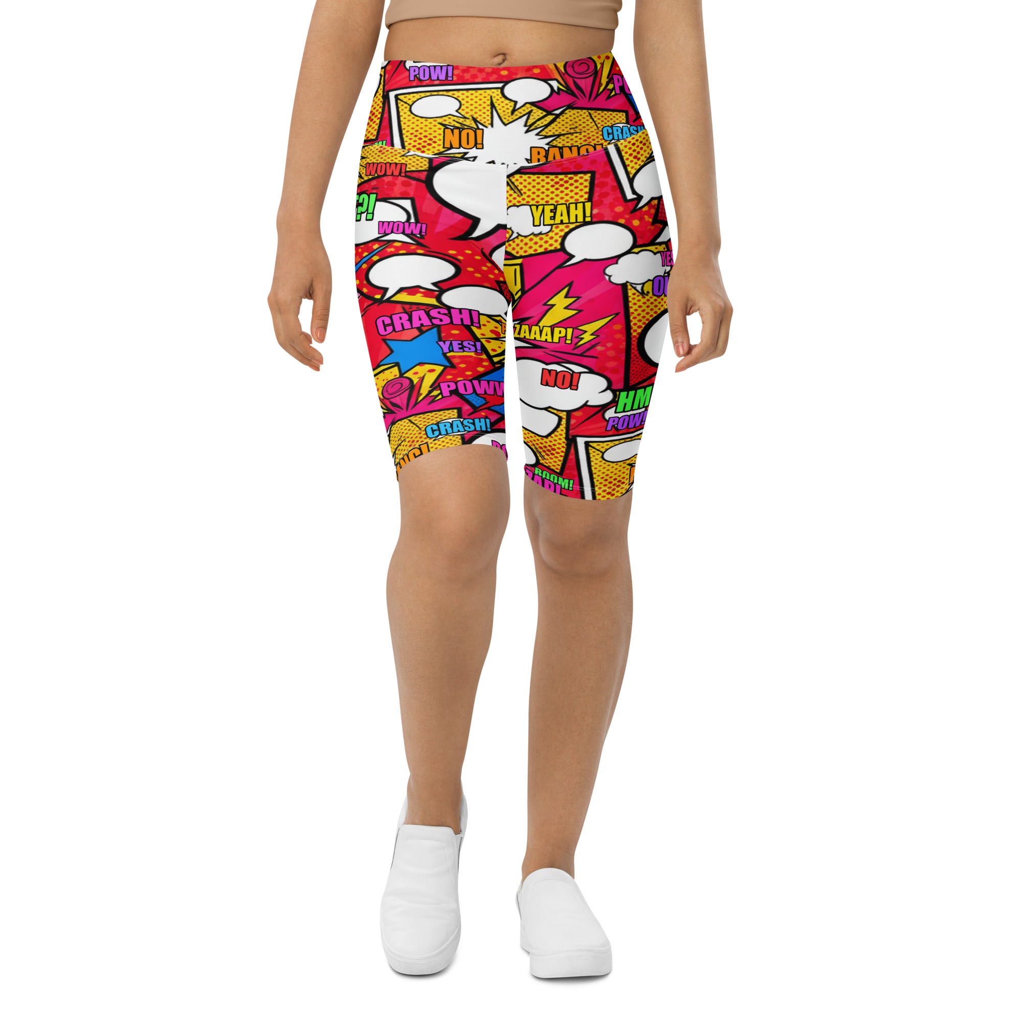 Comic Pop Retro Red Bike Shorts | GearBunch