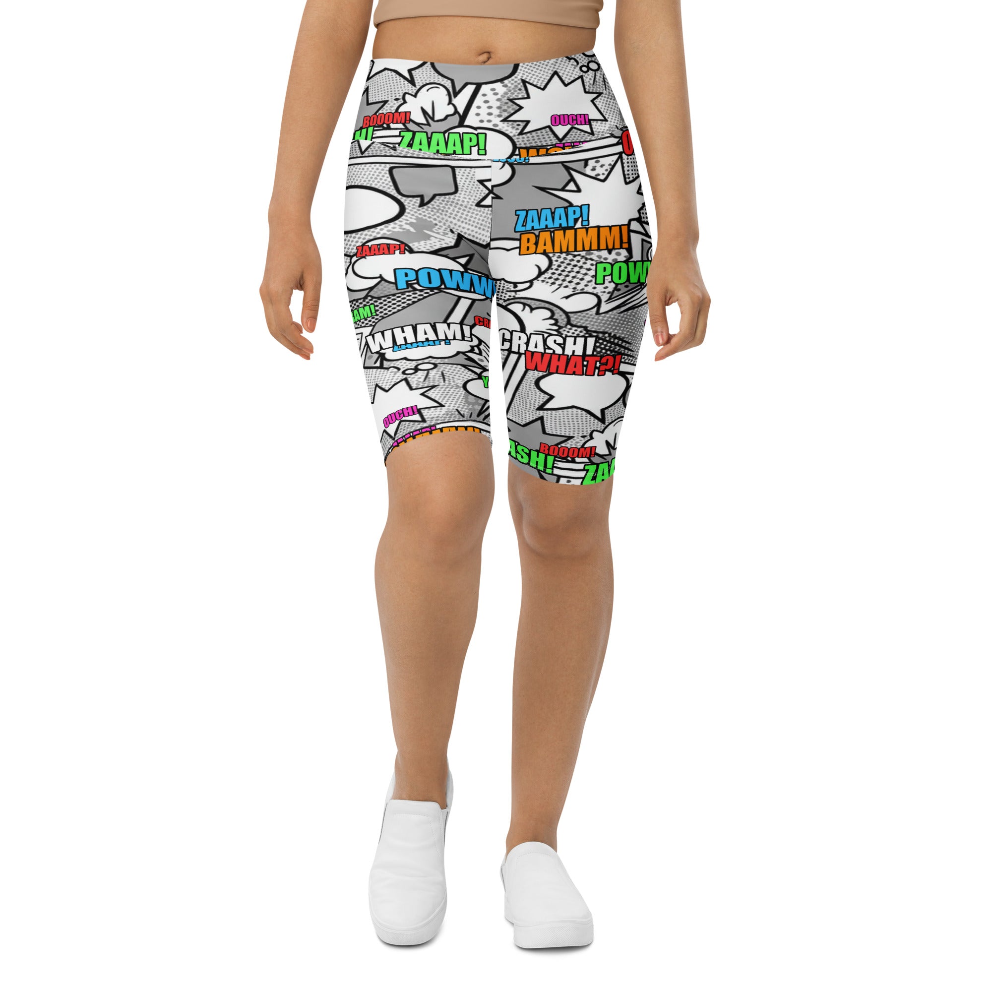 Comic Pop Monochrome Bike Shorts | GearBunch