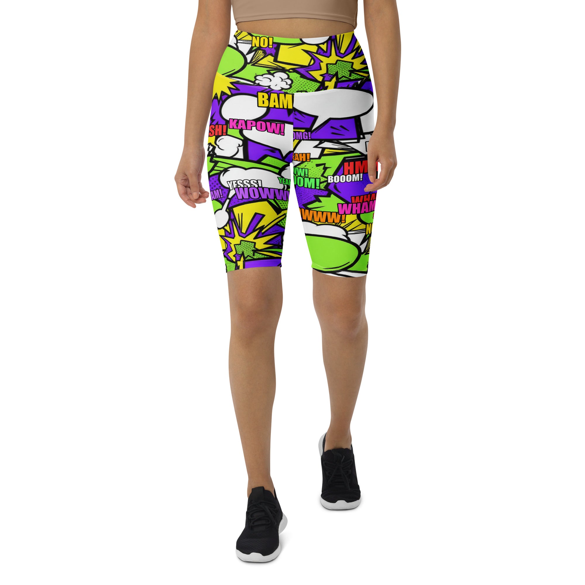Comic Pop Toxic Green Bike Shorts | GearBunch