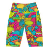 Women's comic pop tropical printed bike shorts front view