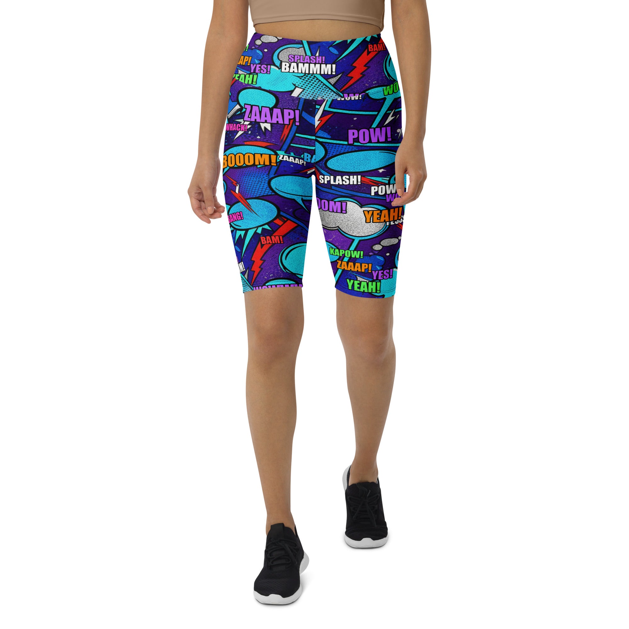 Comic Strip Space Battle Bike Shorts | GearBunch