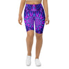 Women's ultraviolet bloom printed bike shorts front view