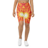 Women's psychedelic solar flare bike shorts front view