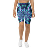 Women's psychedelic northern lights bike shorts front view