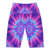 Women's psychedelic vaporwave printed bike shorts front view