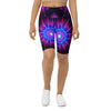 Women's psychedelic supernova printed bike shorts front view