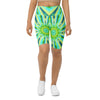 Women's psychedelic lemon zap printed bike shorts front view
