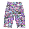 Women's kawaii pastel goth printed bike shorts front view