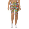 Women's kawaii garden bugs printed bike shorts front view