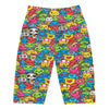 Women's kawaii arcade game printed bike shorts front view
