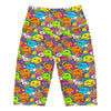 Women's kawaii dinosaur stomp printed bike shorts front view
