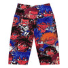 Women's anime collage dark shonen bike shorts front view