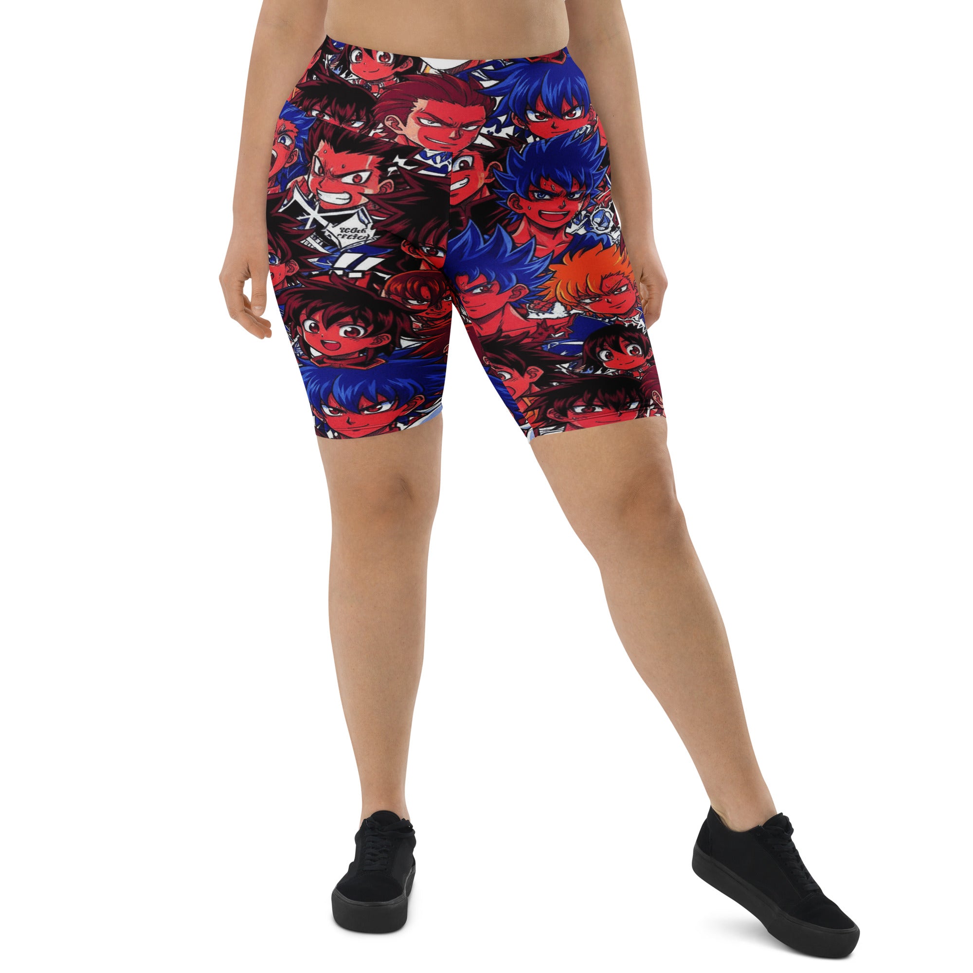 Anime Collage Dark Shonen Bike Shorts | GearBunch