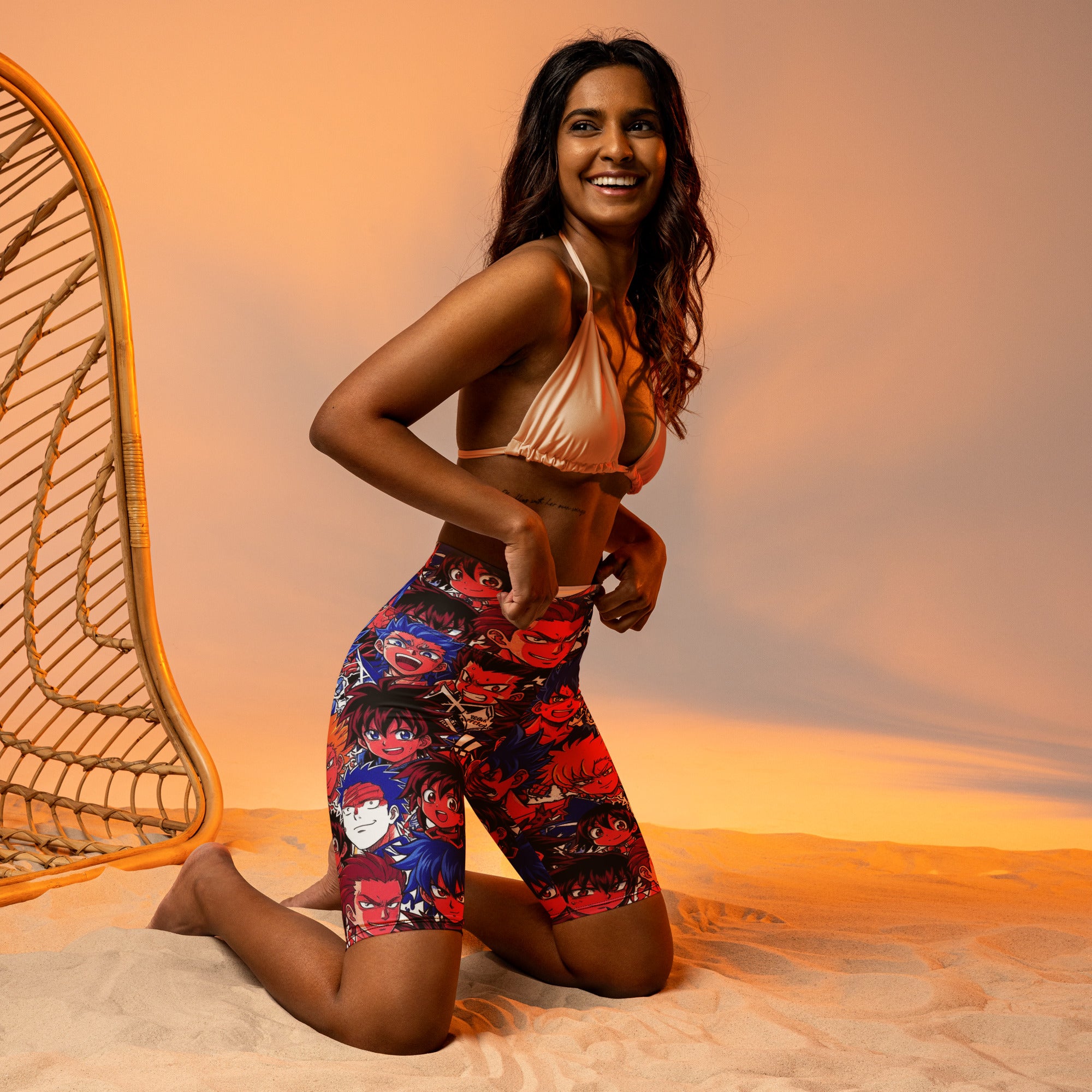 Anime Collage Dark Shonen Bike Shorts | GearBunch