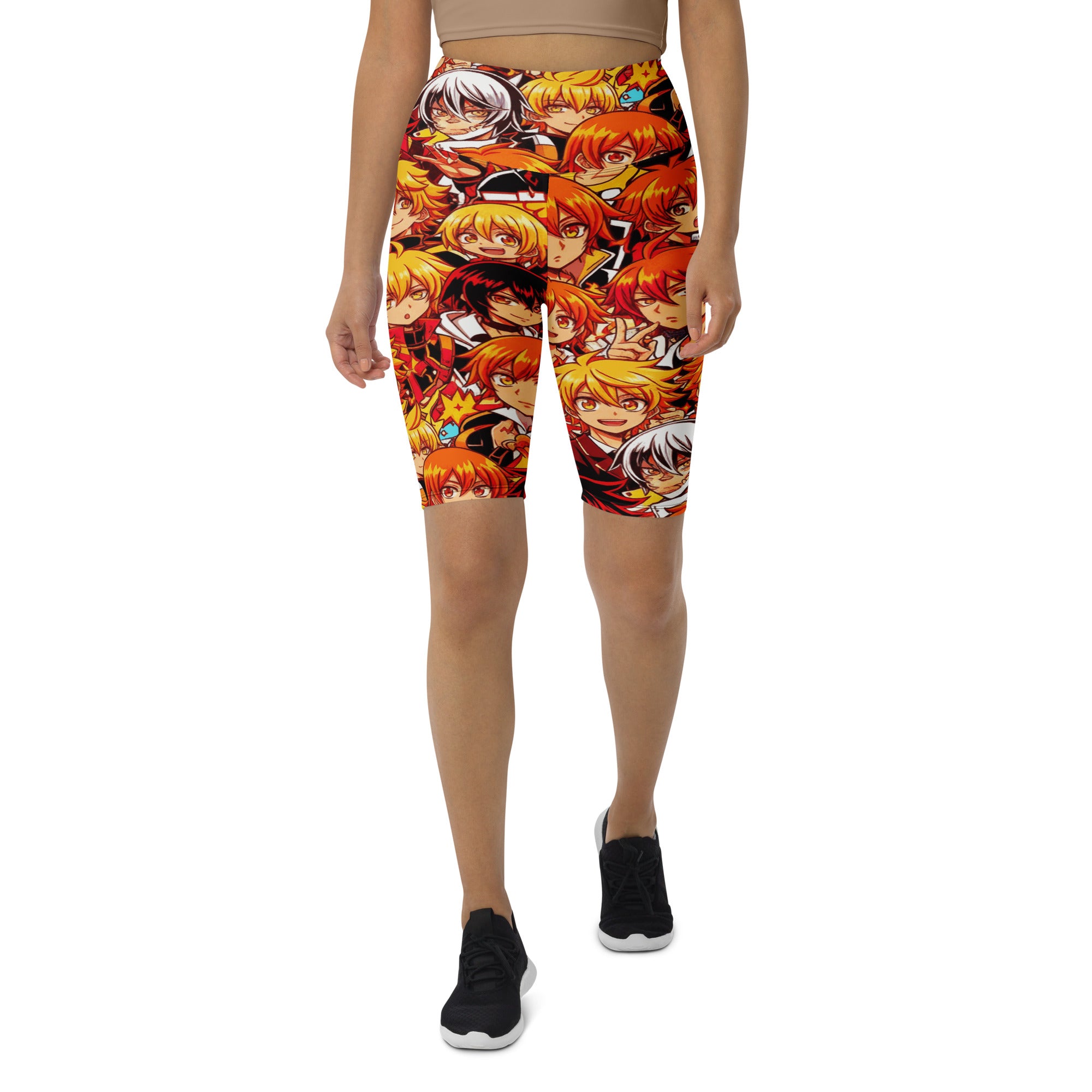 Anime Collage Fire Spirit Bike Shorts | GearBunch