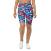 Women's anime mecha pilot printed bike shorts front view