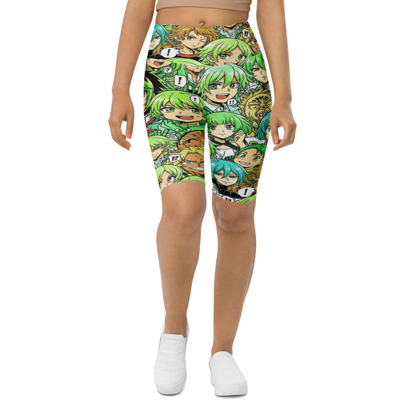Women's forest spirit anime collage bike shorts front view