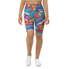 Women's ocean creatures printed bike shorts front view