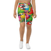 Women's tropical birds printed bike shorts front view