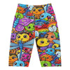 Women's vibrant bug life printed bike shorts front view