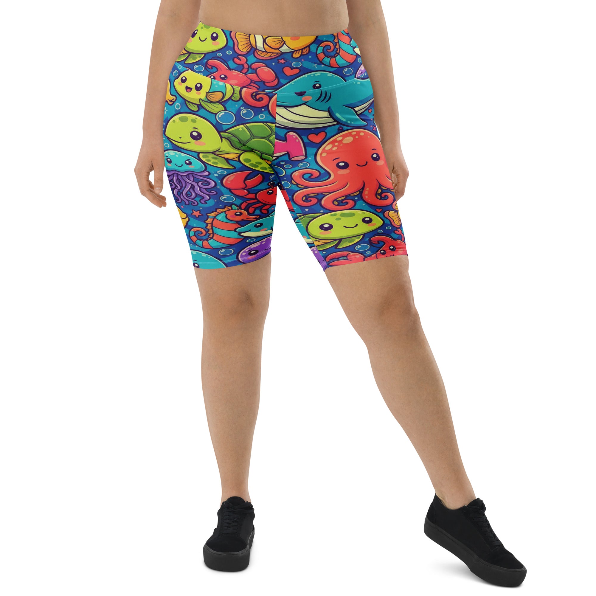Vibrant Under the Sea Bike Shorts | GearBunch