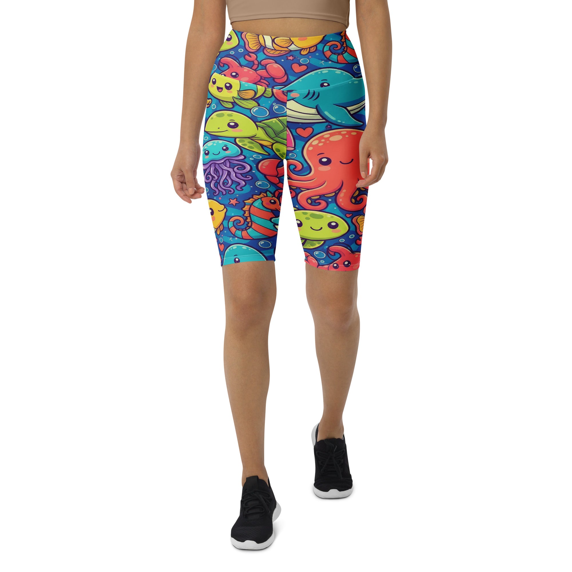 Vibrant Under the Sea Bike Shorts | GearBunch