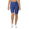 Women's colorful tropical fishes printed bike shorts front view