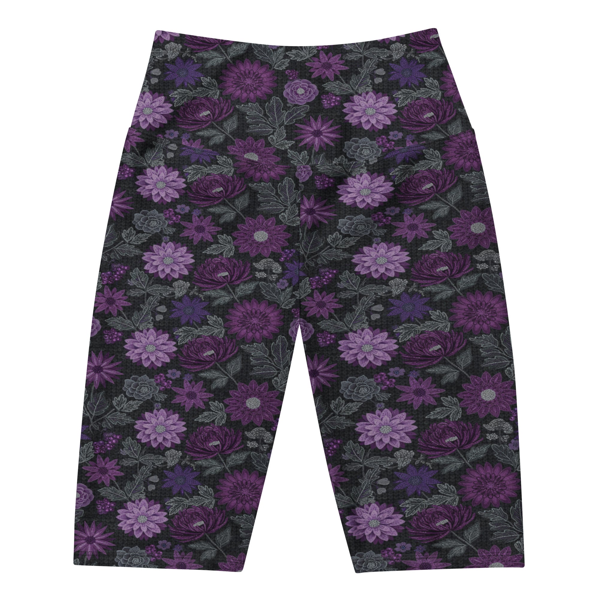 Women's jewel paillette orchid bike shorts front view
