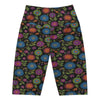 Women's rainbow paillette botanical bike shorts front view