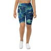Women's liquid marble ocean current bike shorts front view